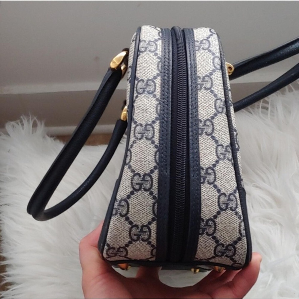 Gucci authentic Navy GG VintageTop-Handle Satchel - Picture 8 of 9
